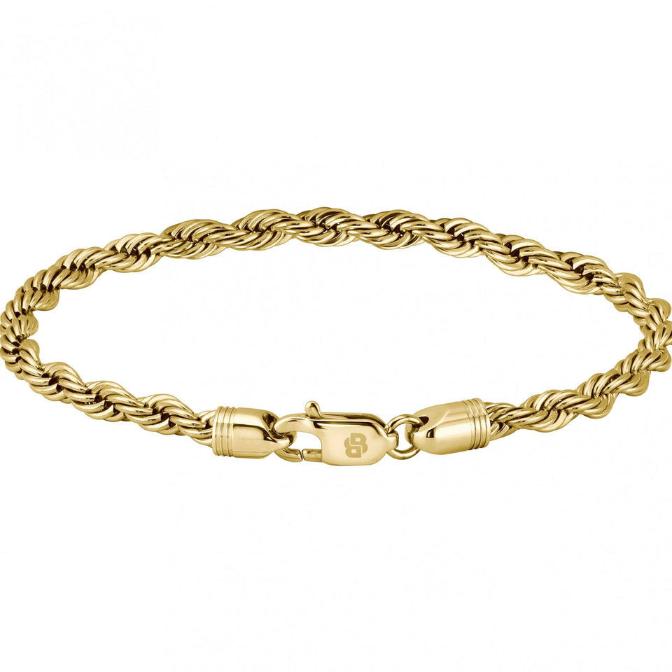 BOSS Men's Myles Gold Plated Twist Chain Bracelet