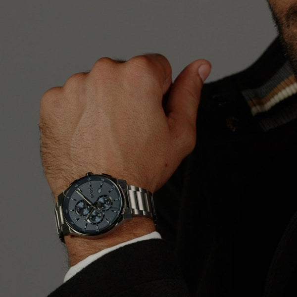 BOSS Men's PEAK 2.0 45mm Blue Dial Bracelet Watch