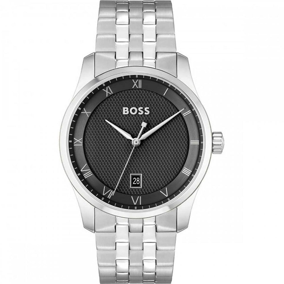 BOSS Men's PRINCIPLE 41mm Black Dial Bracelet Watch