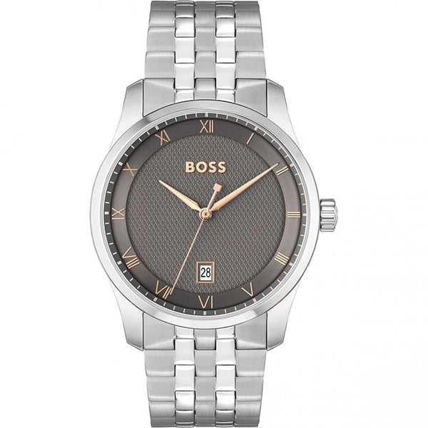 BOSS Men's PRINCIPLE 41mm Grey Dial Bracelet Watch