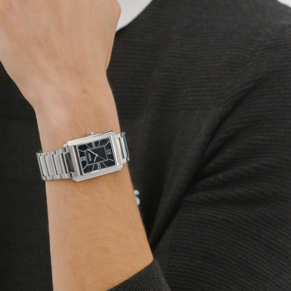BOSS Men's PRINCIPLE DRESS Black Dial Watch