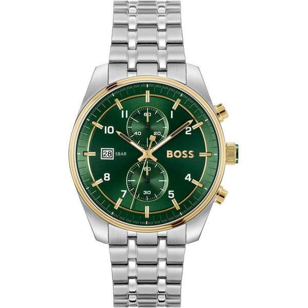 BOSS Men's SKYTRAVELLER 44mm Green Dial Watch