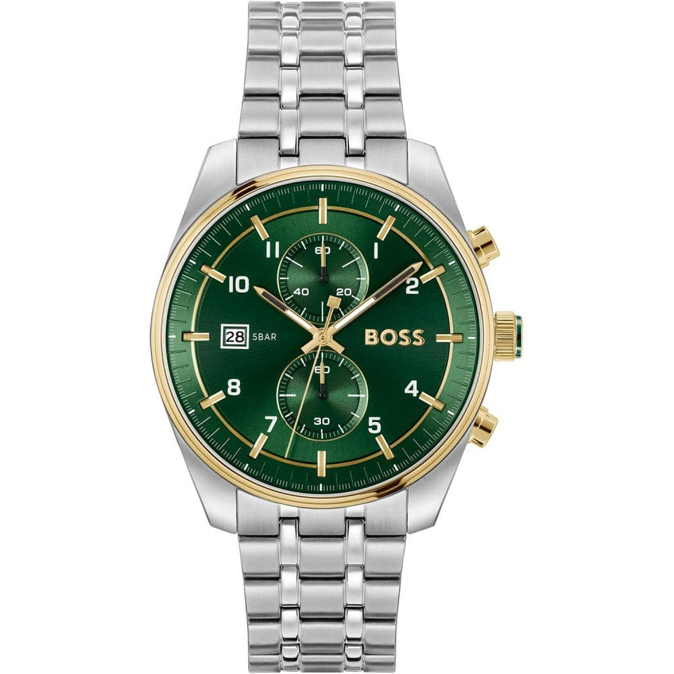 BOSS Men's SKYTRAVELLER 44mm Green Dial Watch