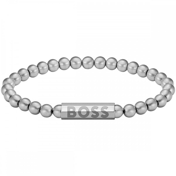 BOSS Men's Sphere Metal Stainless Steel Beaded Bracelet