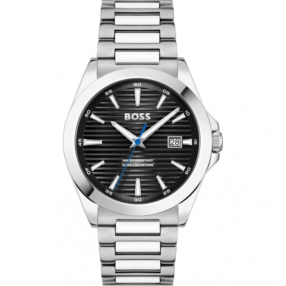 BOSS Men's STRIKE 41mm Black Dial Bracelet Watch
