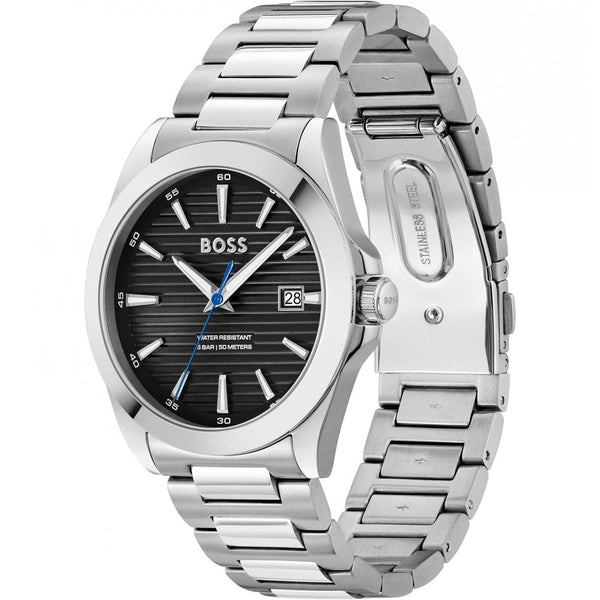 BOSS Men's STRIKE 41mm Black Dial Bracelet Watch