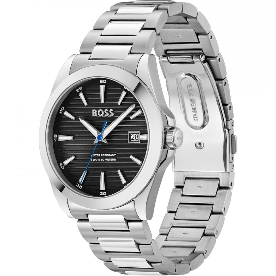 BOSS Men's STRIKE 41mm Black Dial Bracelet Watch