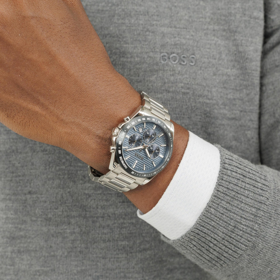BOSS Men's STRIKE 41mm Blue Dial Chronograph Watch
