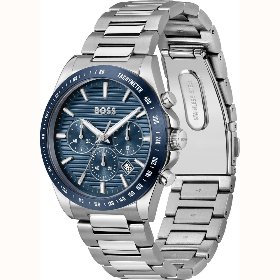 BOSS Men's STRIKE 41mm Blue Dial Chronograph Watch