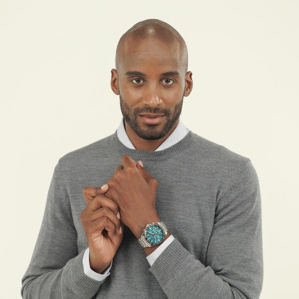BOSS Men's STRIKE 41mm Teal Dial Chronograph Watch
