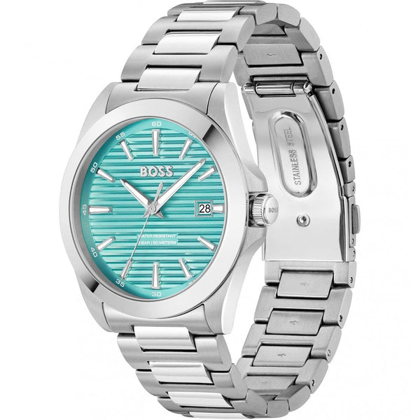 BOSS Men's STRIKE 41mm Turquoise Dial Bracelet Watch