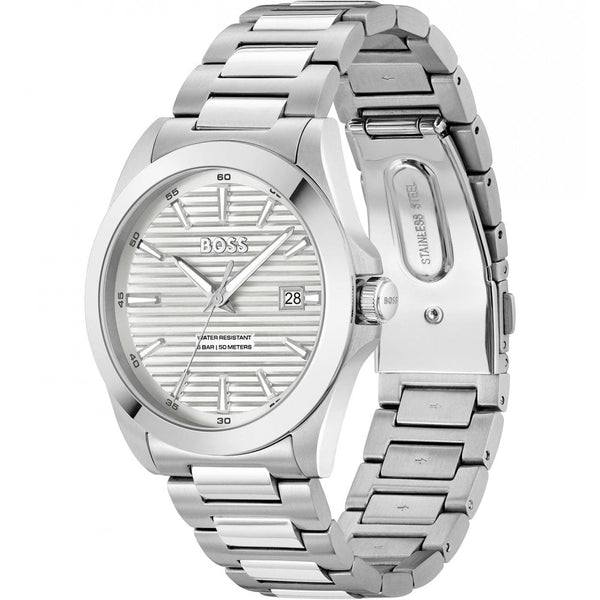 BOSS Men's STRIKE 41mm White Dial Bracelet Watch
