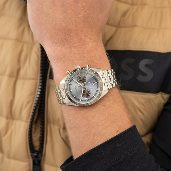 BOSS Men's TOURMASTER 41mm Blue Dial Watch