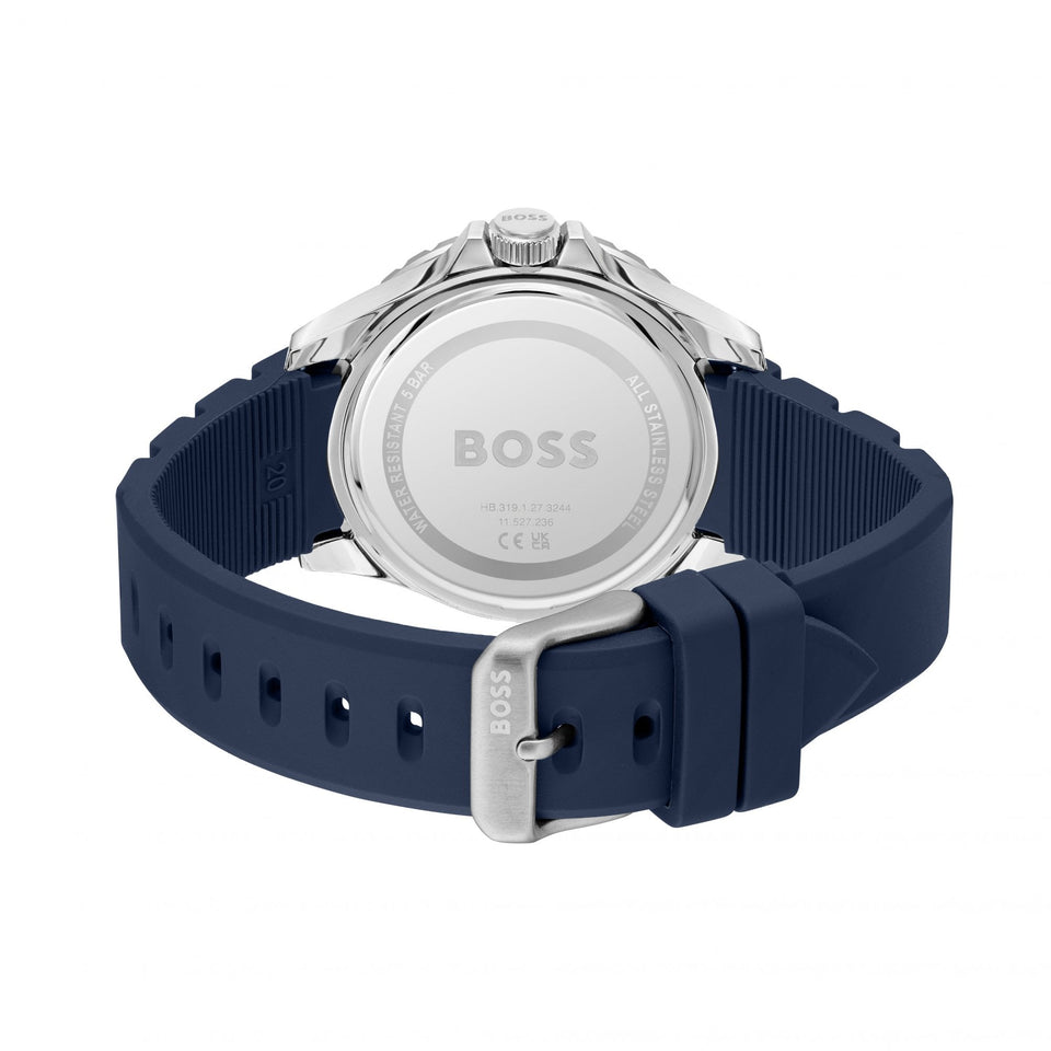 BOSS Men's TROPER Blue Dial Silicone Strap Watch