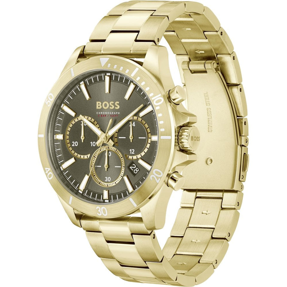 BOSS Men's TROPER Gold Steel Chronograph Watch