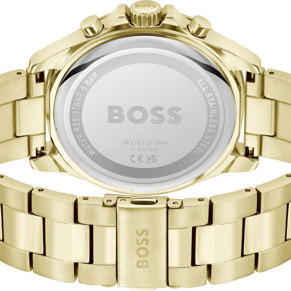 BOSS Men's TROPER Gold Steel Chronograph Watch