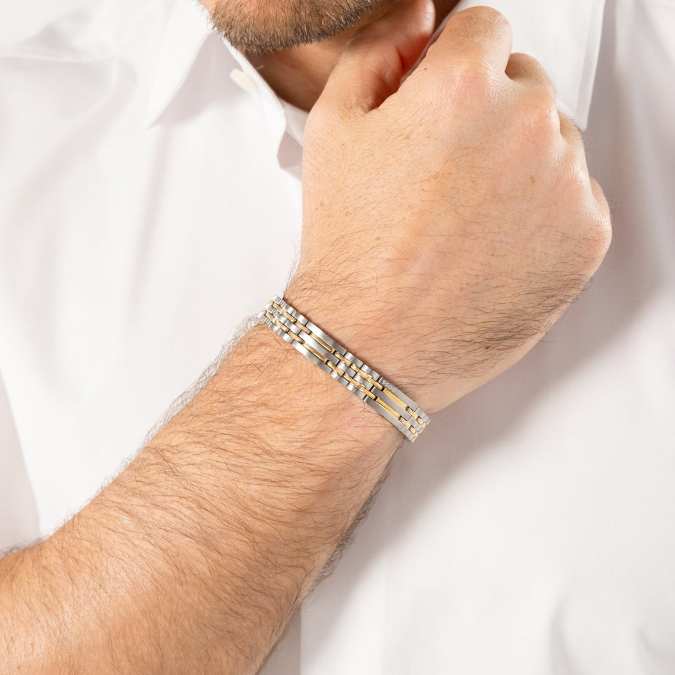 BOSS Men's Wesley Multi Link Gold Plated Bracelet