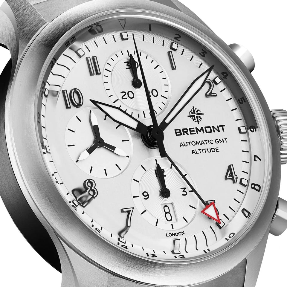 Bremont Altitude Chronograph GMT 42mm Silver Dial Bracelet Watch