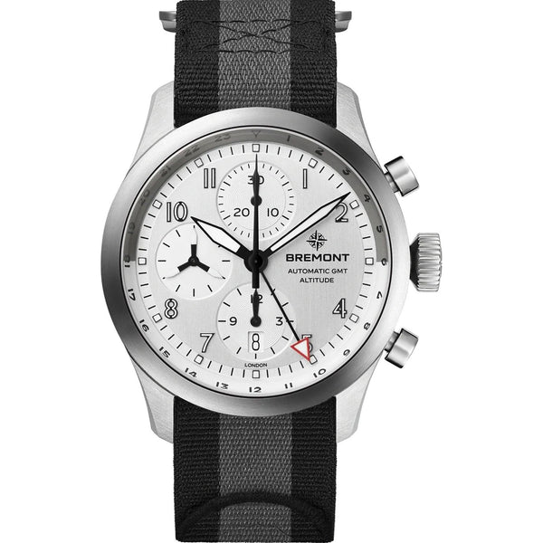 Bremont Altitude Chronograph GMT 42mm Silver Dial NATO Strap Watch
