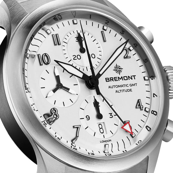 Bremont Altitude Chronograph GMT 42mm Silver Dial NATO Strap Watch