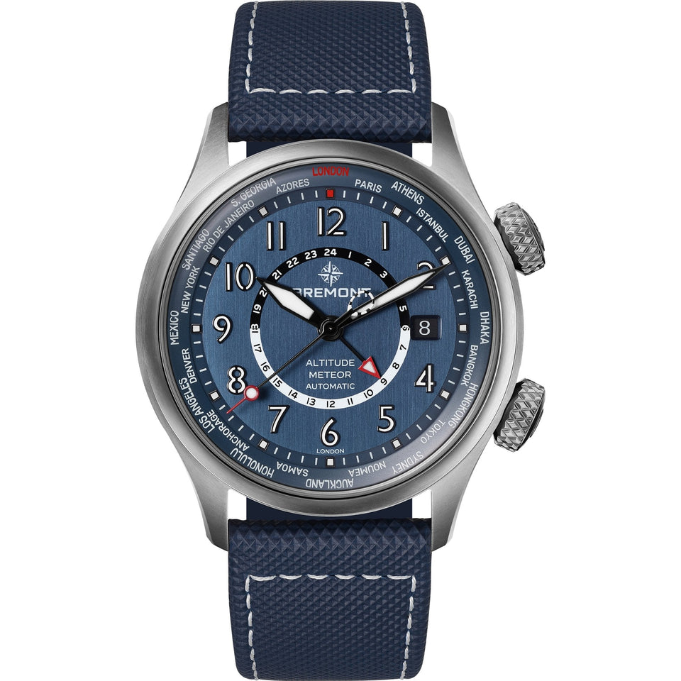 Bremont Altitude MB Meteor 42mm Time Zones Air Force Blue Titanium Watch
