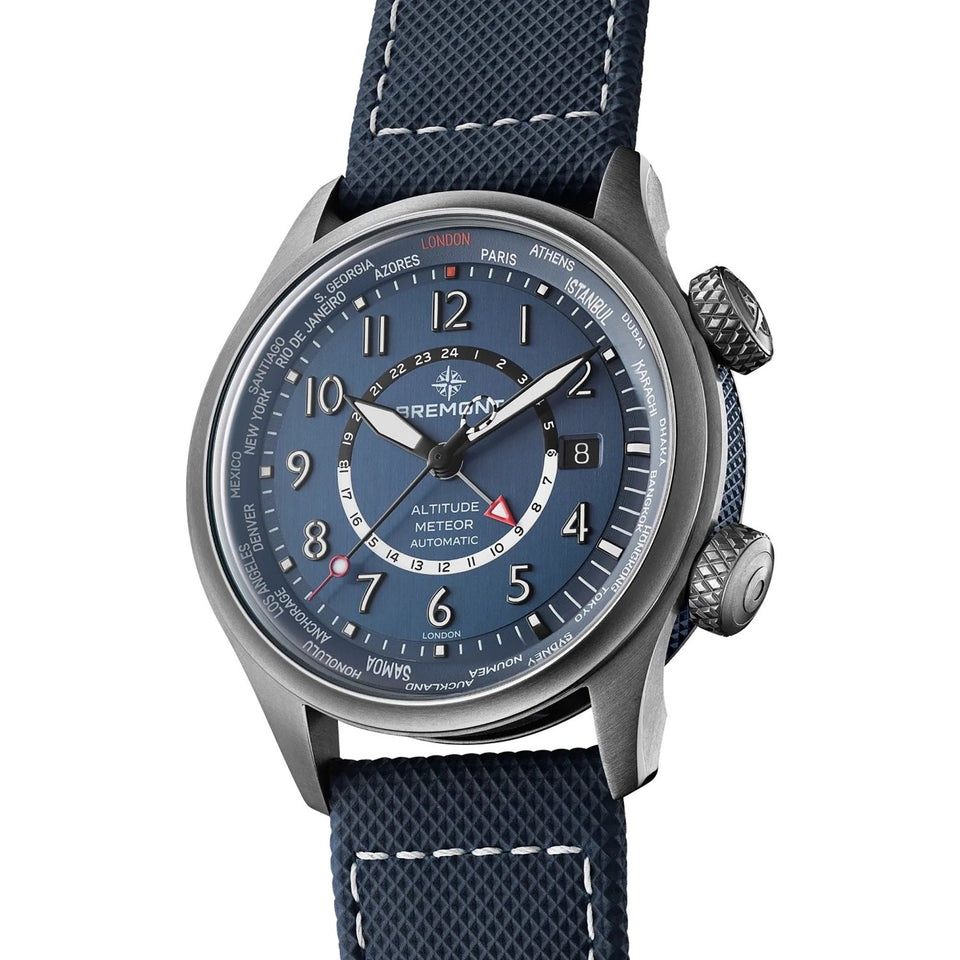 Bremont Altitude MB Meteor 42mm Time Zones Air Force Blue Titanium Watch