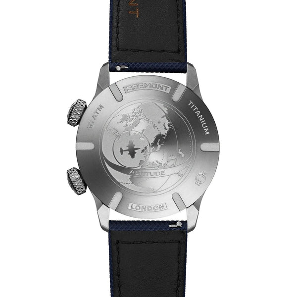 Bremont Altitude MB Meteor 42mm Time Zones Air Force Blue Titanium Watch