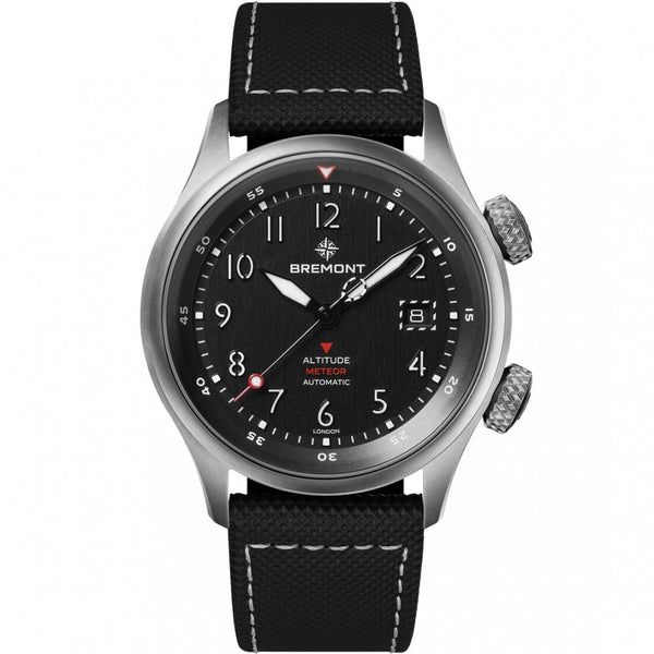 Bremont Altitude MB Meteor Titanium 42mm Leather Strap Black Dial Watch