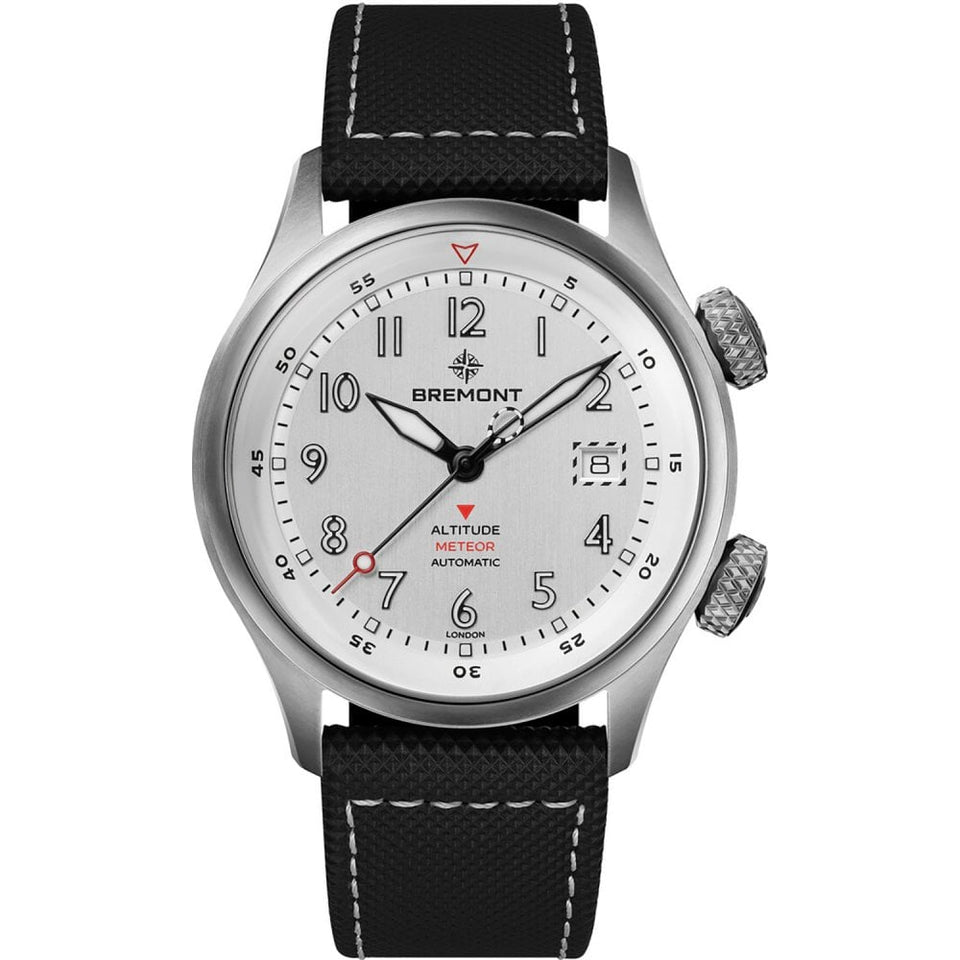 Bremont Altitude MB Meteor Titanium 42mm Leather Strap Silver Dial Watch