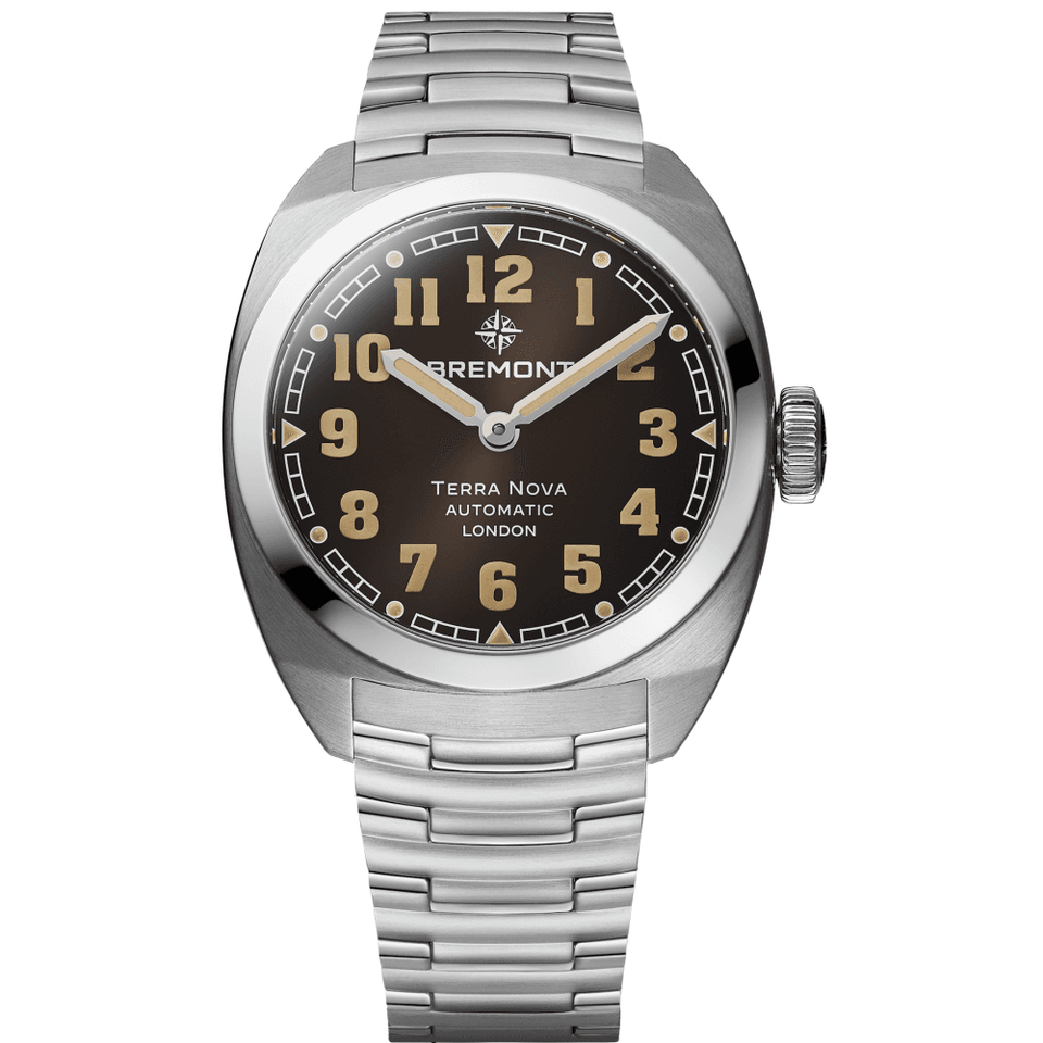 Bremont Men's 38mm Terra Nova Automatic Black Dial Bracelet Watch