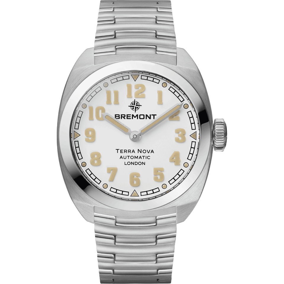 Bremont Men's 38mm Terra Nova Automatic White Dial Bracelet Watch