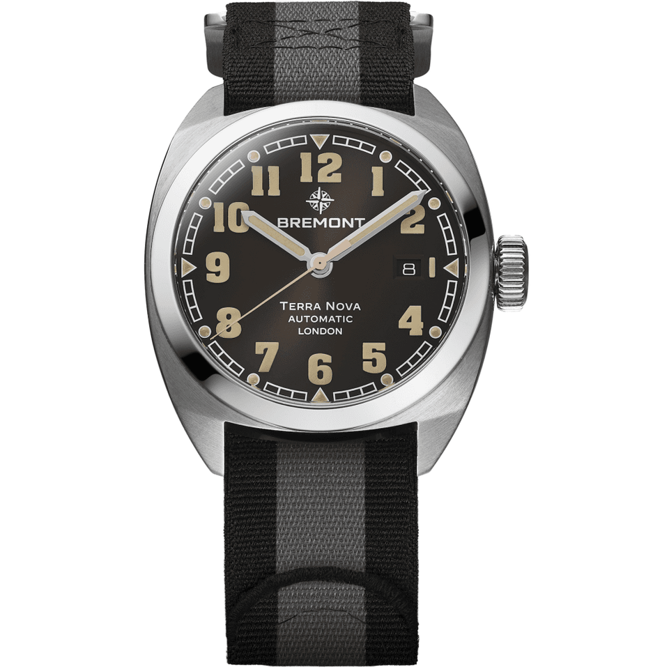 Bremont Men's 40.5mm Terra Nova Automatic Black Dial Nato Watch
