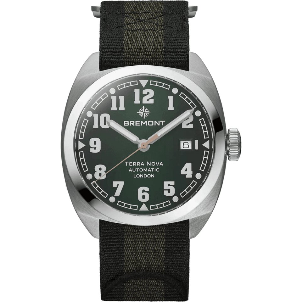Bremont Men's 40.5mm Terra Nova Automatic Green Dial Nato Watch