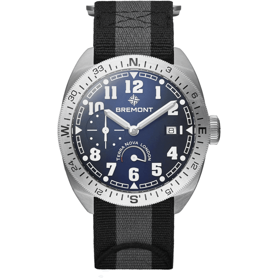 Bremont Men's 40.5mm Terra Nova Blue Dial Power Reserve Nato Watch