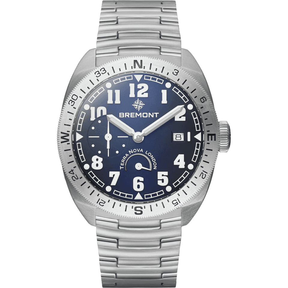 Bremont Men's 40.5mm Terra Nova Blue Dial Power Reserve Watch