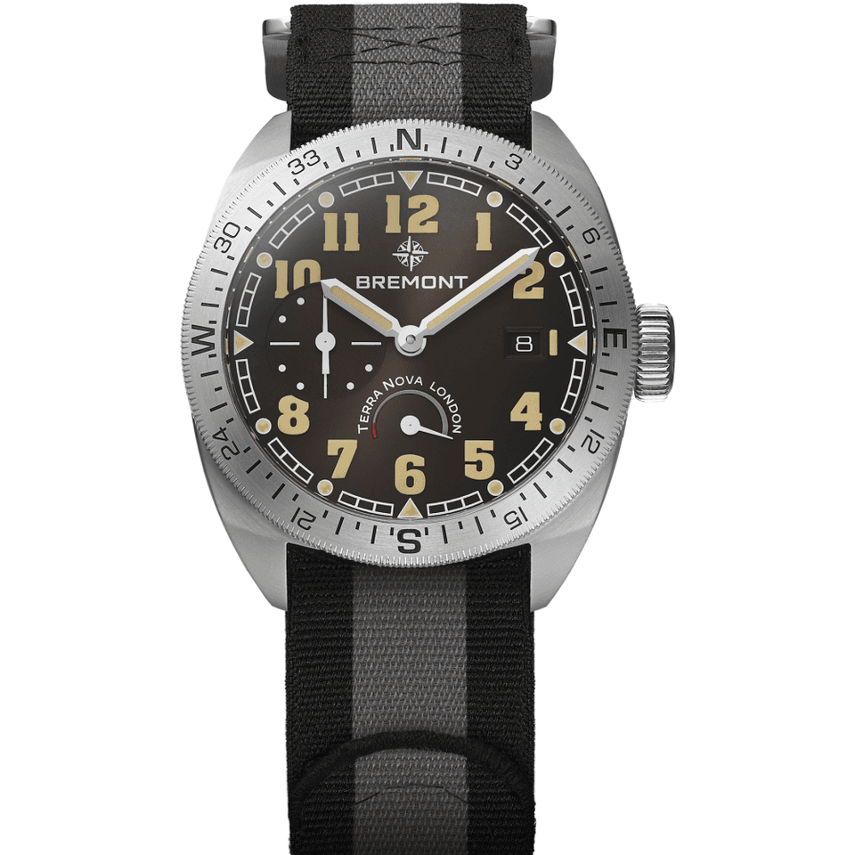 Bremont Men's TERRA NOVA 40.5mm Black Dial Power Reserve Nato Watch