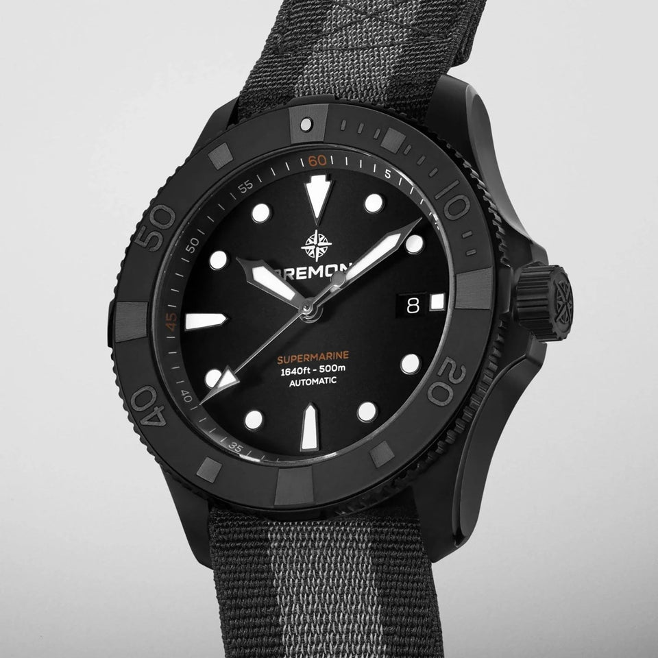 Bremont Supermarine Full Ceramic Tactical Black 43mm Strap Watch
