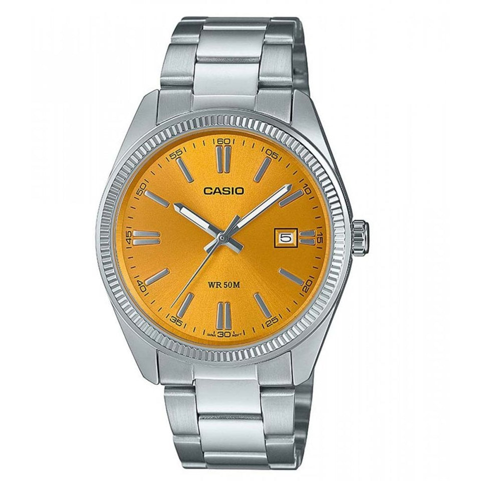 Casio Classic 38.5mm Yellow Dial Quartz Watch