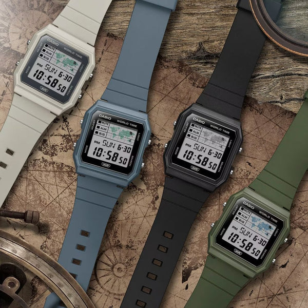 Casio Cream World Time Multifunction Digital Watch
