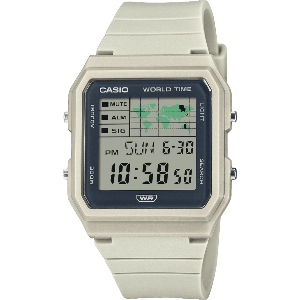 Casio Cream World Time Multifunction Digital Watch