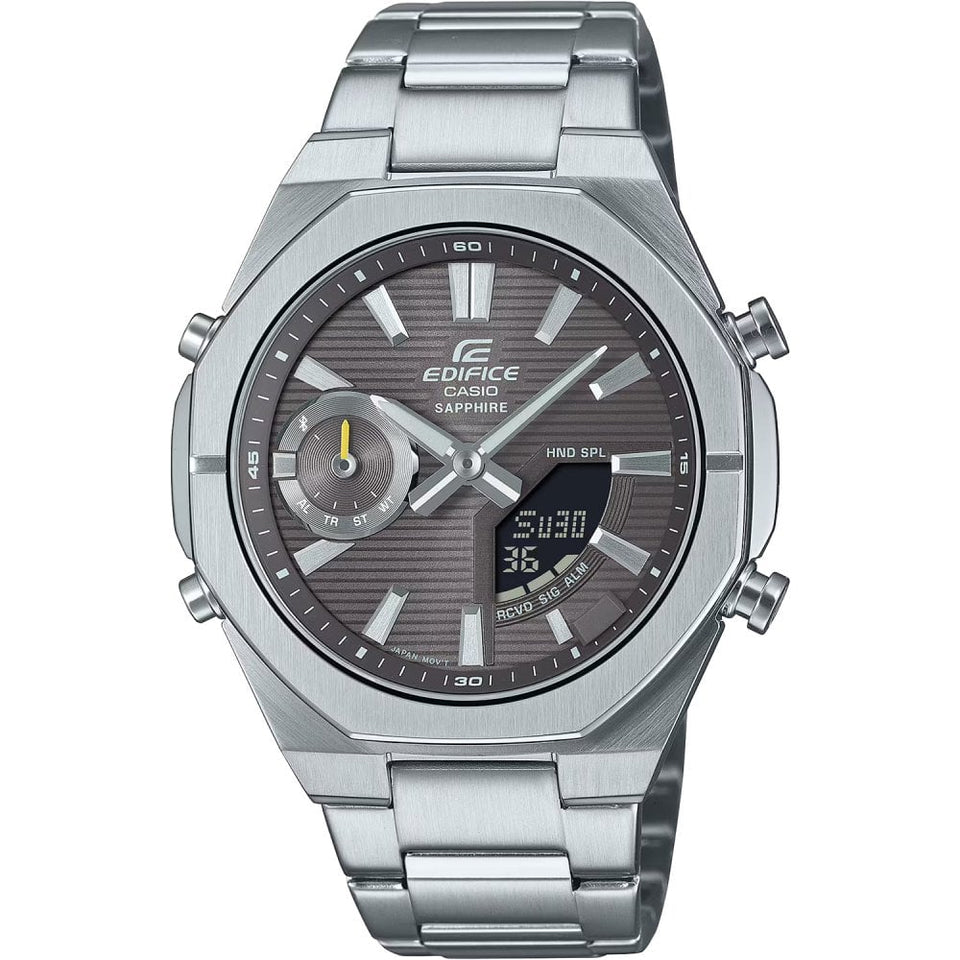 Casio Edifice Men's 43mm Bluetooth® Grey Dial Dual Display Watch