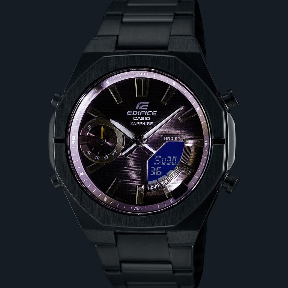 Casio Edifice Men's 43mm Bluetooth® Grey Dial Dual Display Watch
