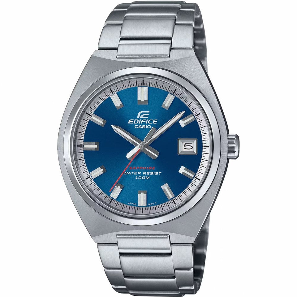 Casio Edifice Men's Blue Dial 38.5mm 3-Hand Analog Watch
