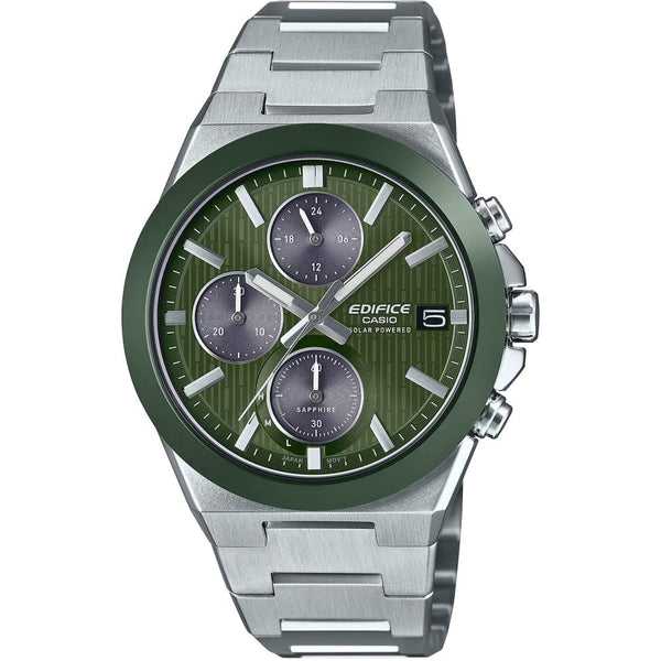 Casio Edifice Men's Green Ceramic Solar Powered Chronograph Watch