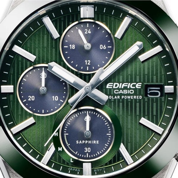 Casio Edifice Men's Green Ceramic Solar Powered Chronograph Watch