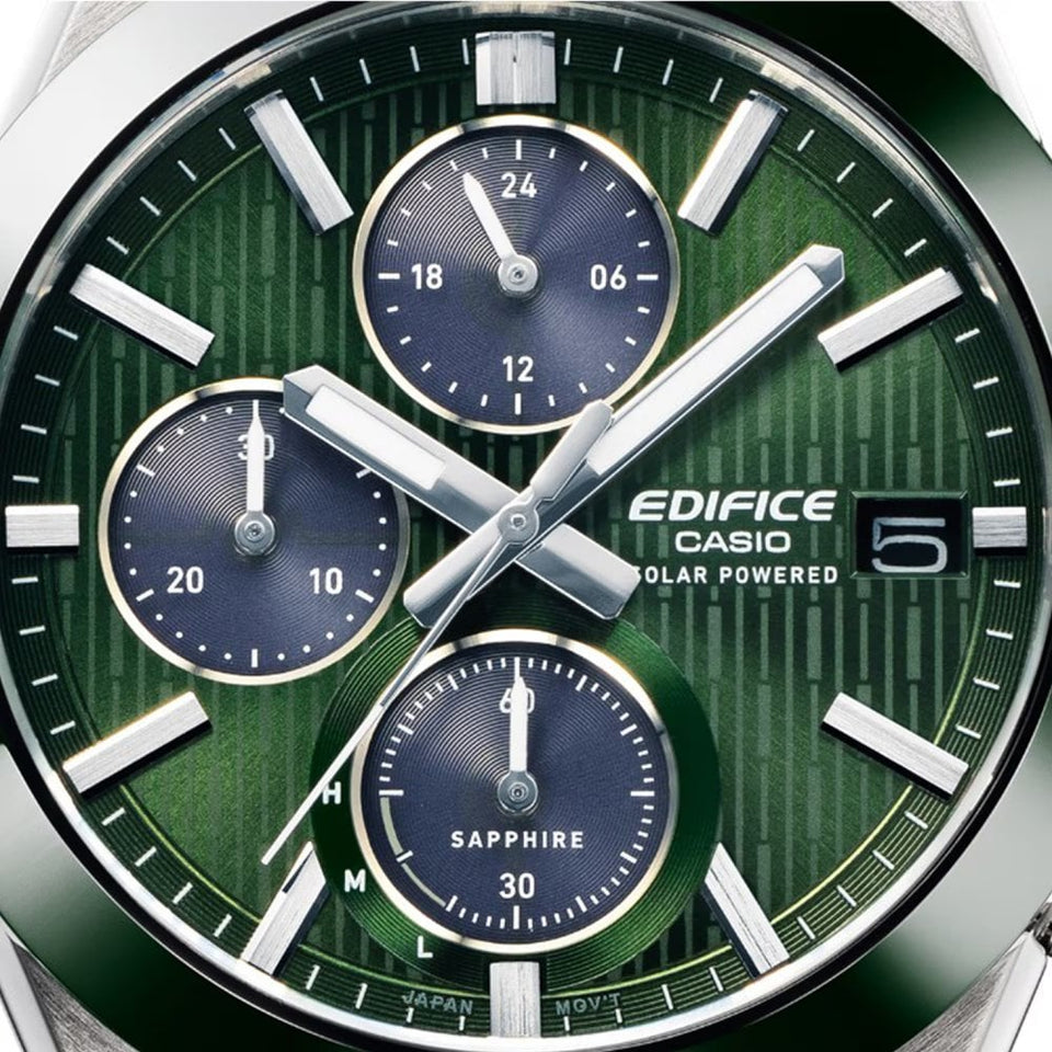 Casio Edifice Men's Green Ceramic Solar Powered Chronograph Watch