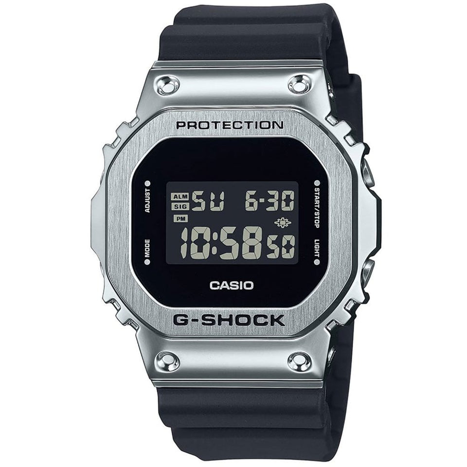 Casio G-Shock 5600 Series Steel Black Dial 43mm Rubber Strap Watch