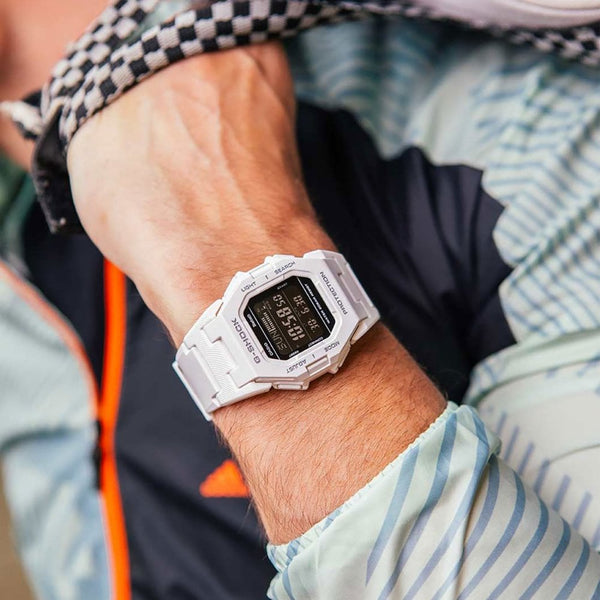 Casio G-Shock GD-B500 Black Dial 42mm White Strap Watch