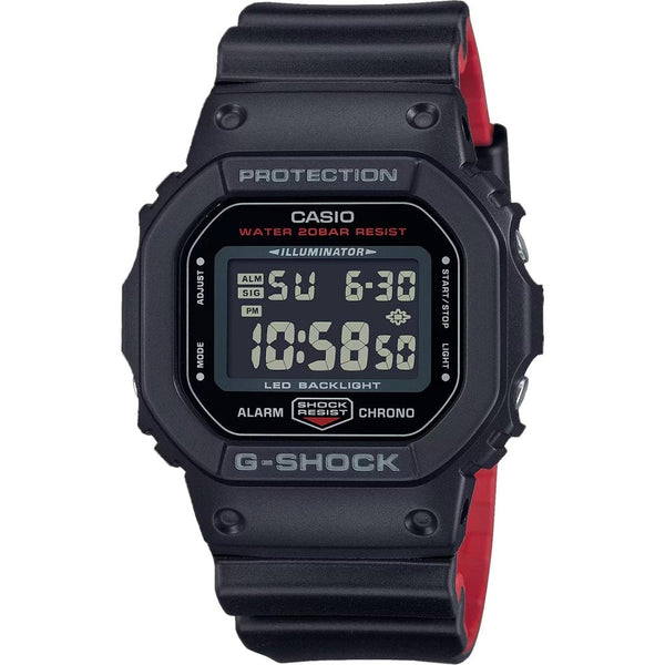 Casio G-Shock Men's 5600 LED Series Black & Red Digital Watch