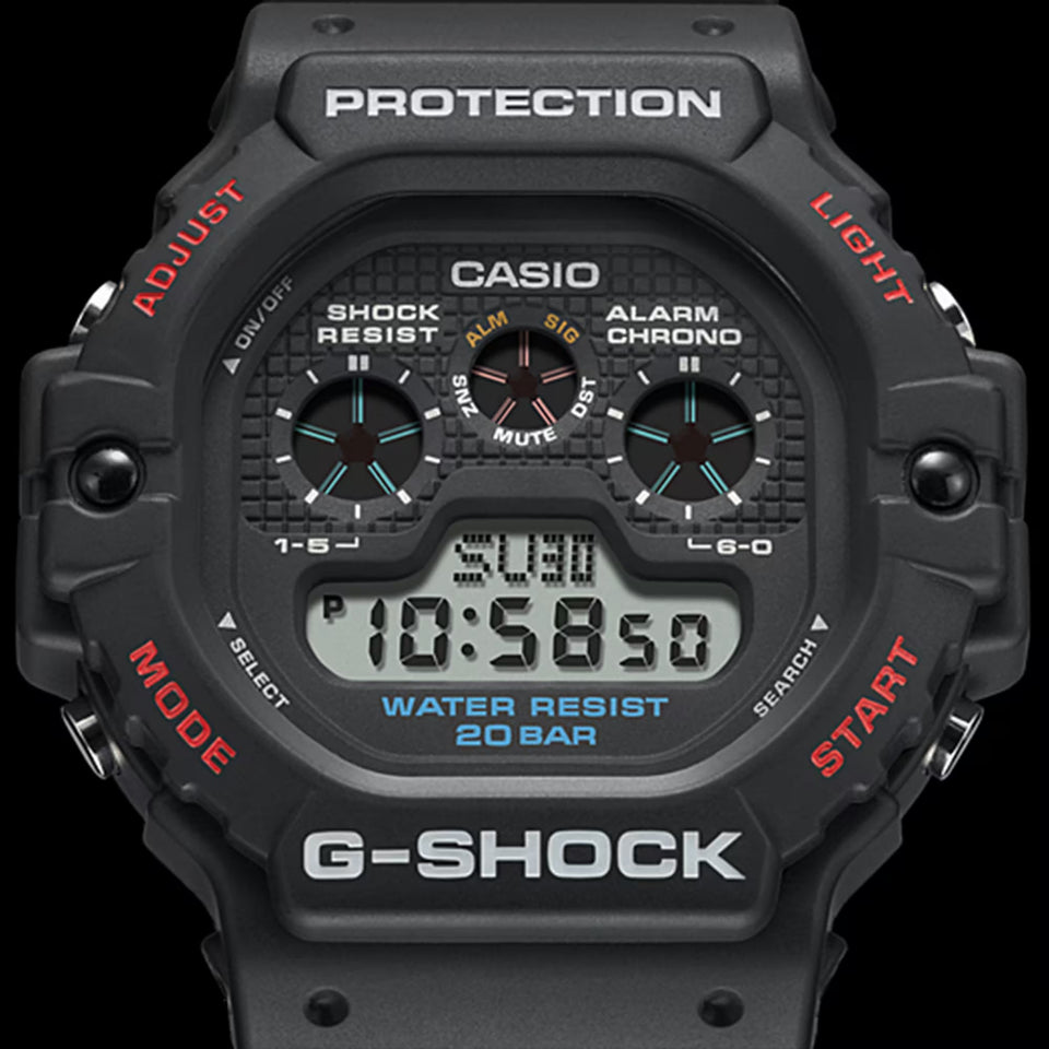 Casio G-Shock Men's 5900 Series Black 47mm Triple-Graph Display Watch